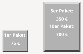 5er Paket: 350 €    1er Paket: 75 €  10er Paket: 700 €